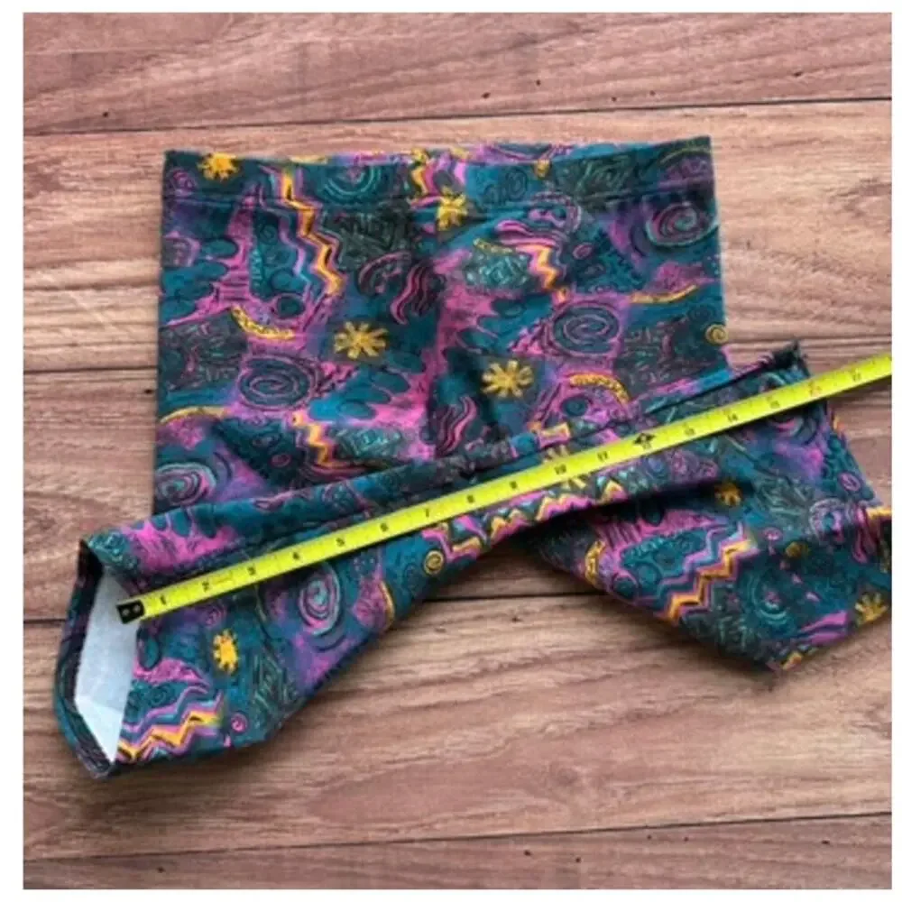 Vintage 80s 90s Tight End San Francisco Abstract Floral Bike Shorts Cotton M